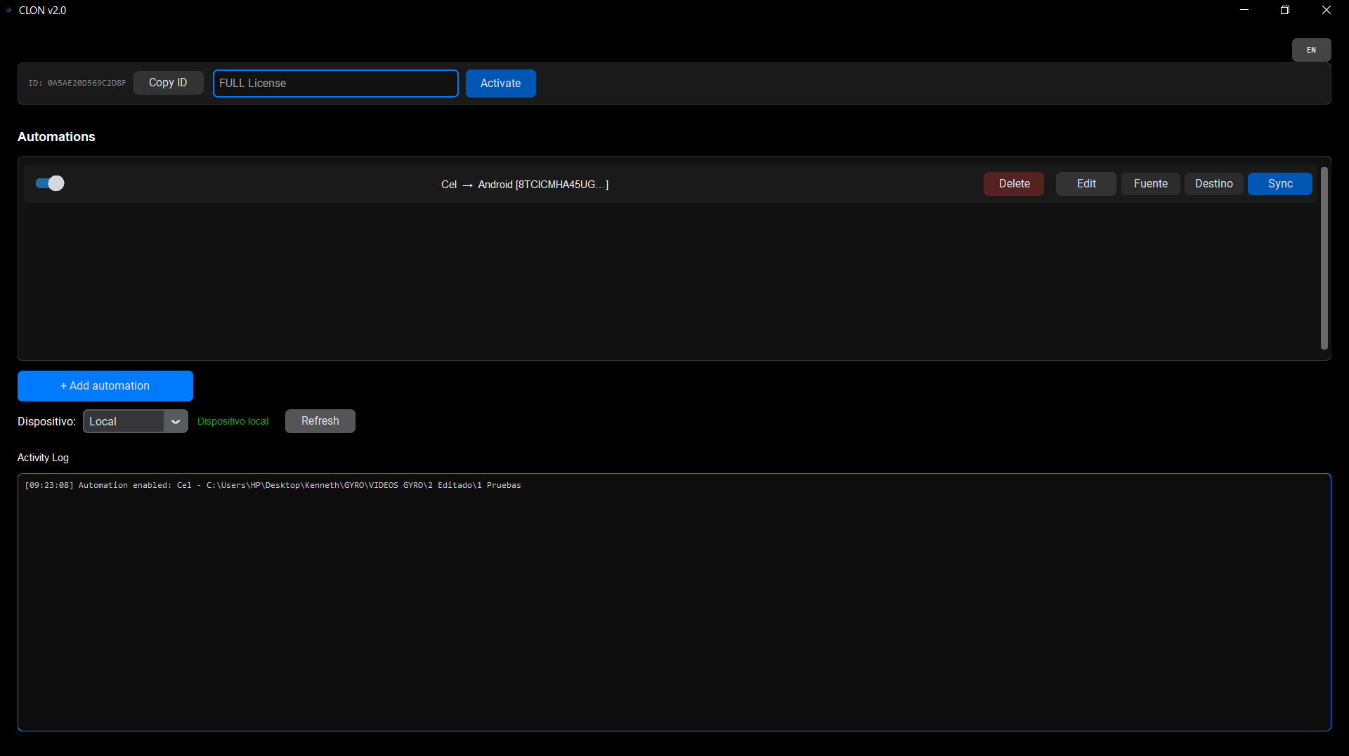 Clon screenshot