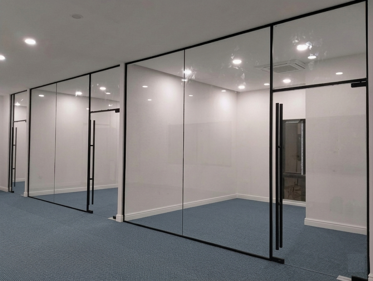 Single, Double & Grid Framed Partitions variant DGP-004 for Corporate HQ - office furniture manufacturer Mumbai