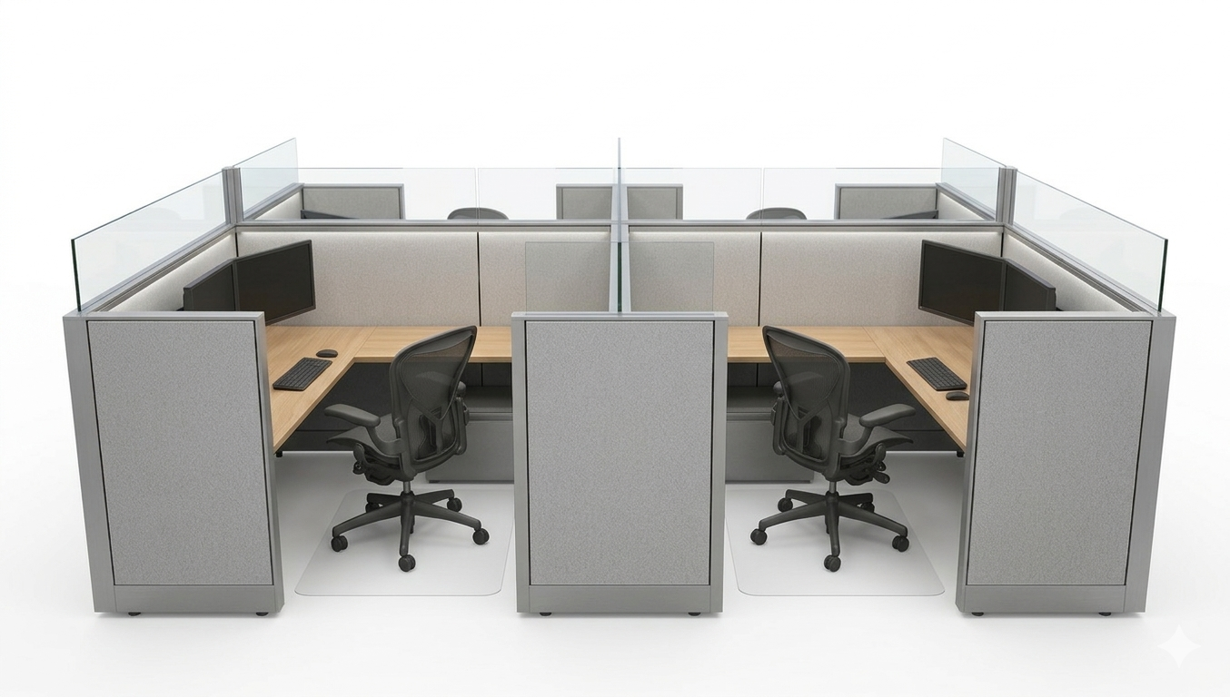 Cubicle Systems variant CS-004 for BPO - office furniture manufacturer Mumbai