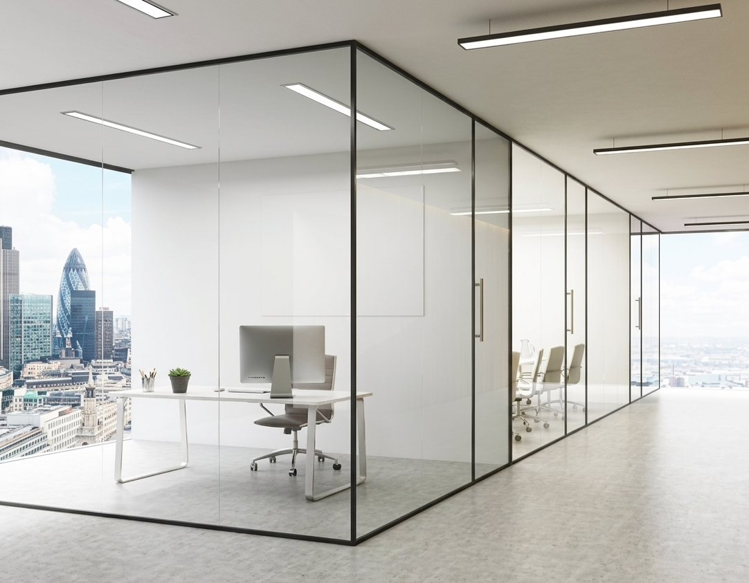 Single, Double & Grid Framed Partitions Office Partitions & Cabin Systems - Model GP-001 - office partitions and cubicles Mumbai by Ezeefit Office Systems