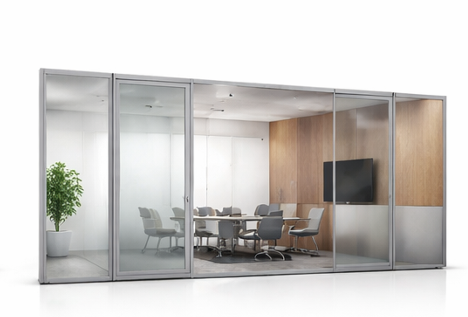 Single, Double & Grid Framed Partitions variant DGP-002 for Corporate HQ - office furniture manufacturer Mumbai