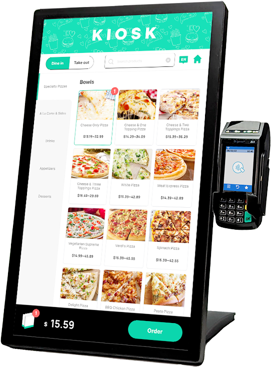 iTab Kiosk Lite — Floor-standing self ordering kiosk for Florida quick service restaurants