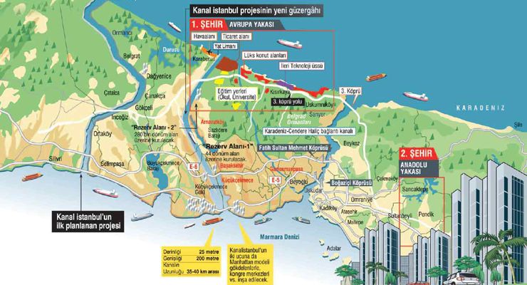 Kanal Istanbul Project Map
