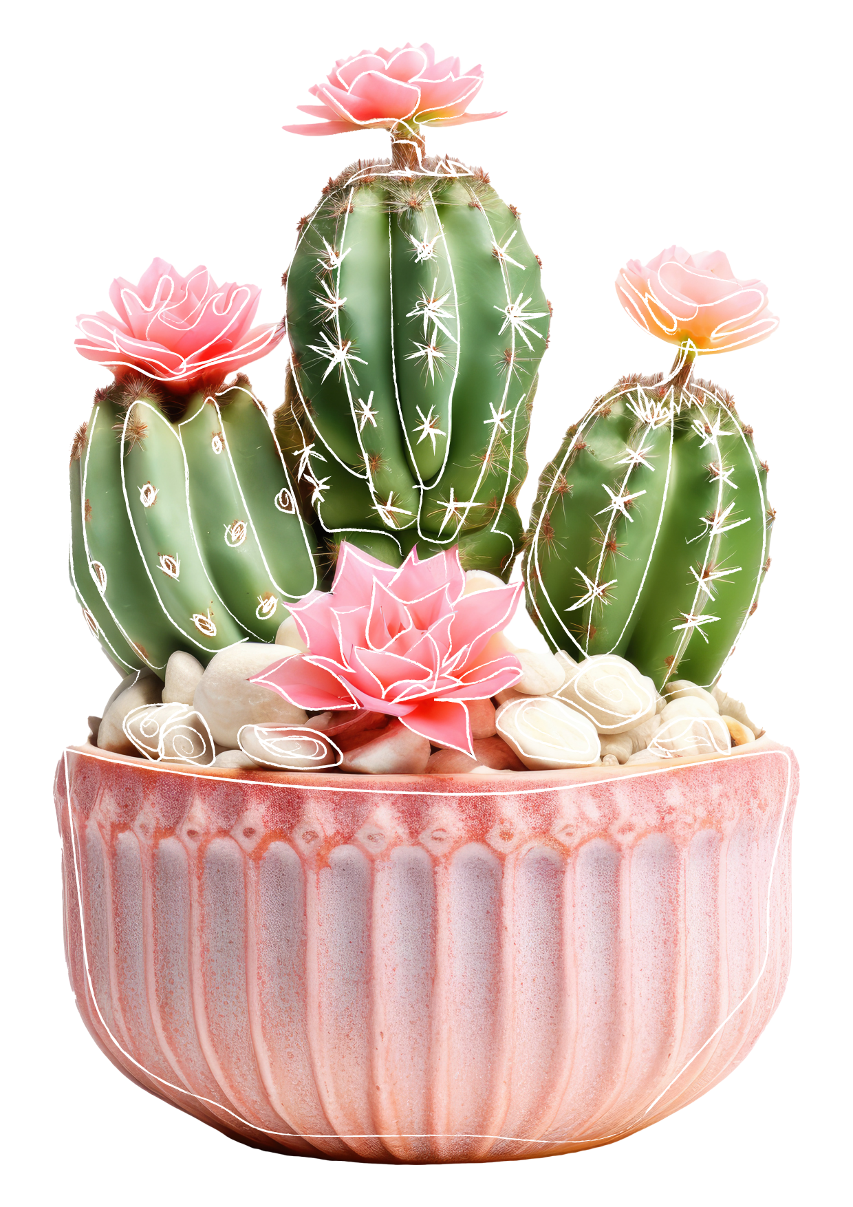 Blue Cactus Digital illustration