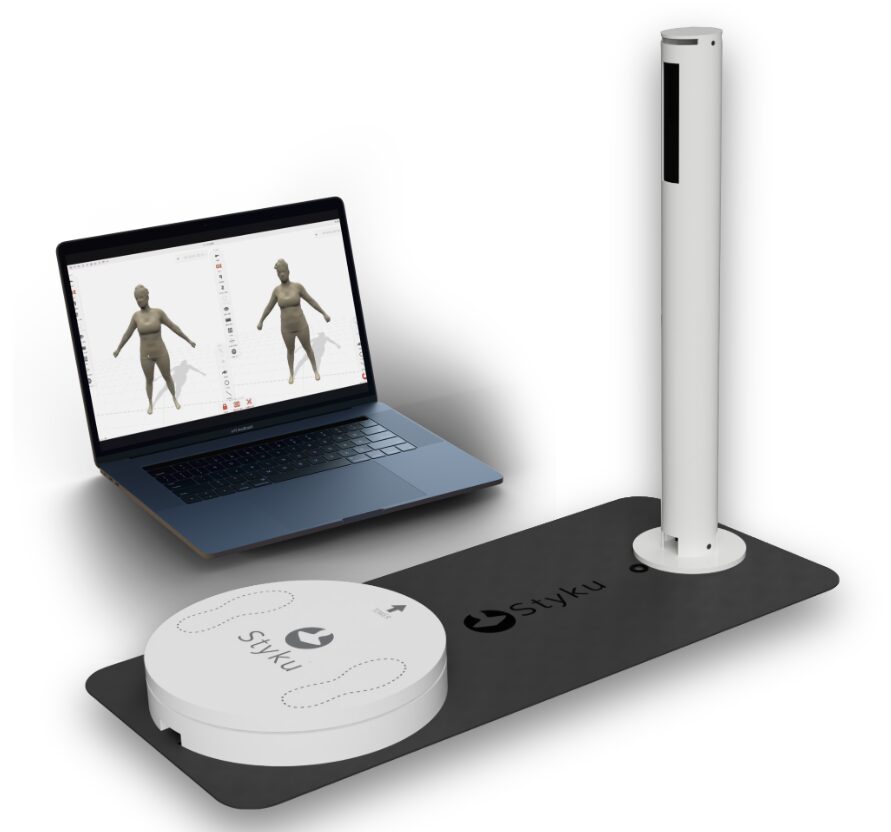 Styku X2 Pro scanner corporel 3D — appareil plateforme rotative et logiciel