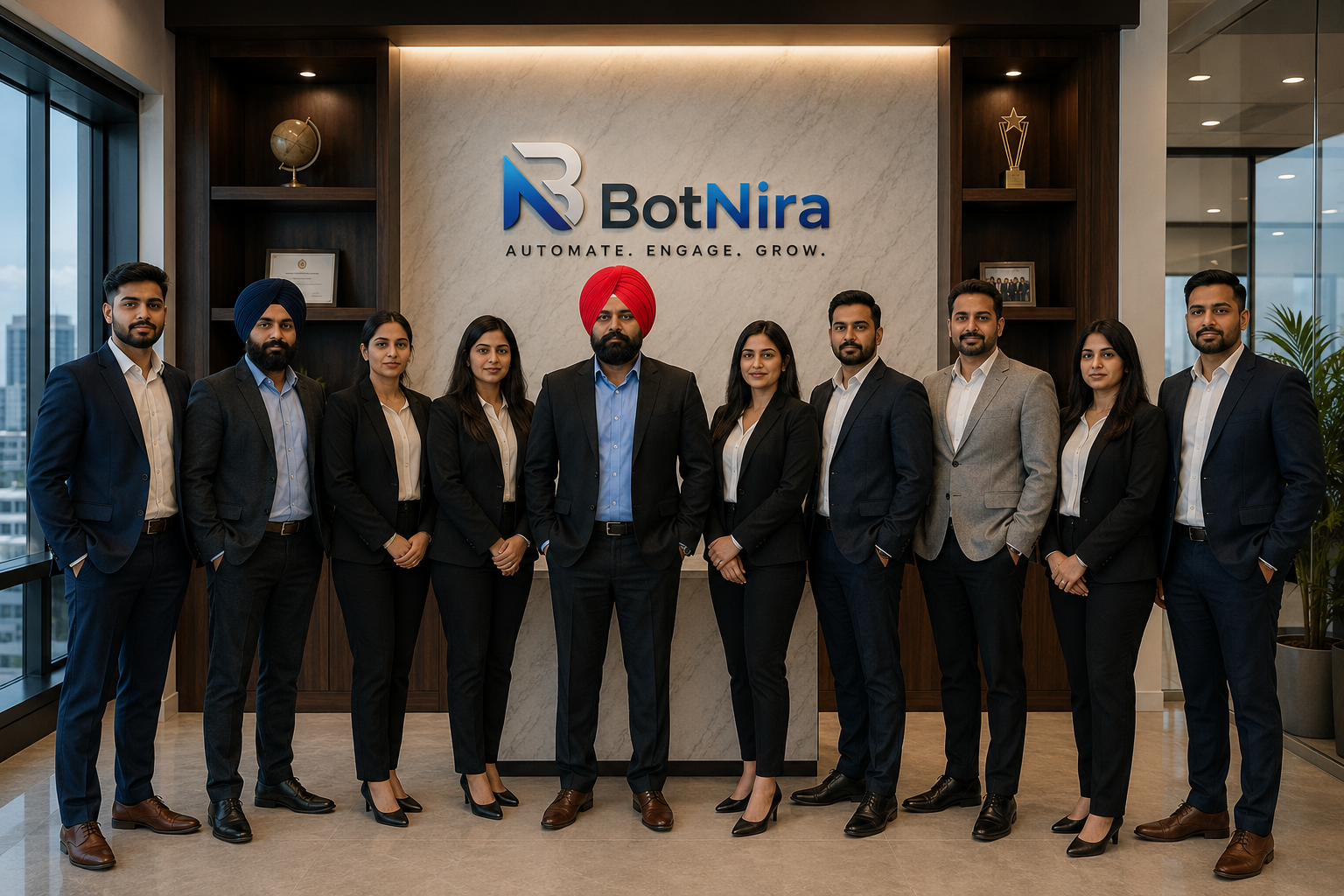 The BotNira team at their office