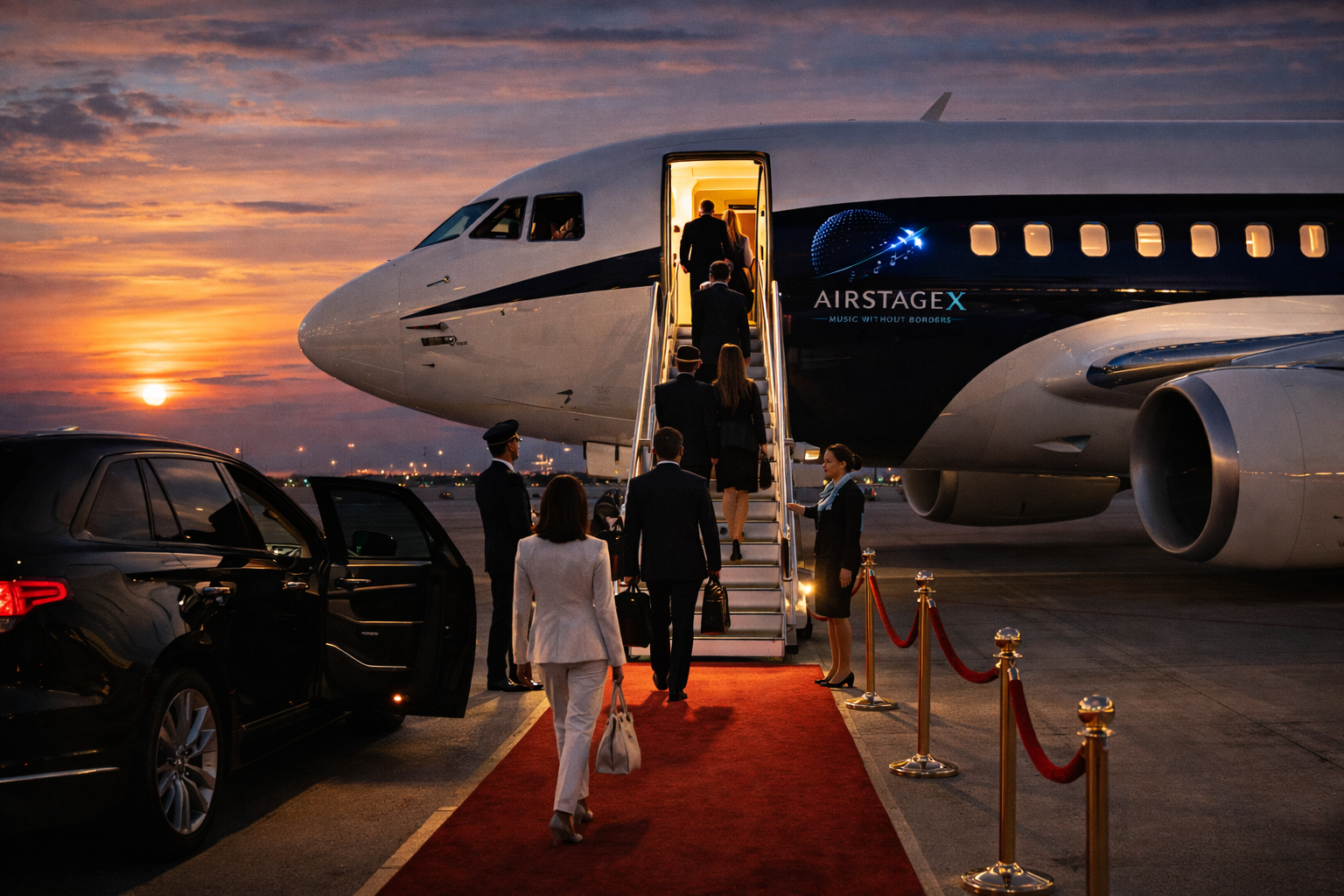 Red carpet to the aircraft