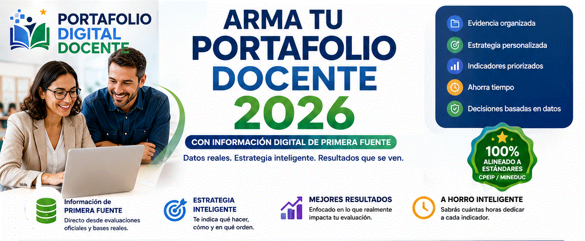 Portafolio Digital Docente · Arma tu Portafolio Docente 2026 con información digital de primera fuente