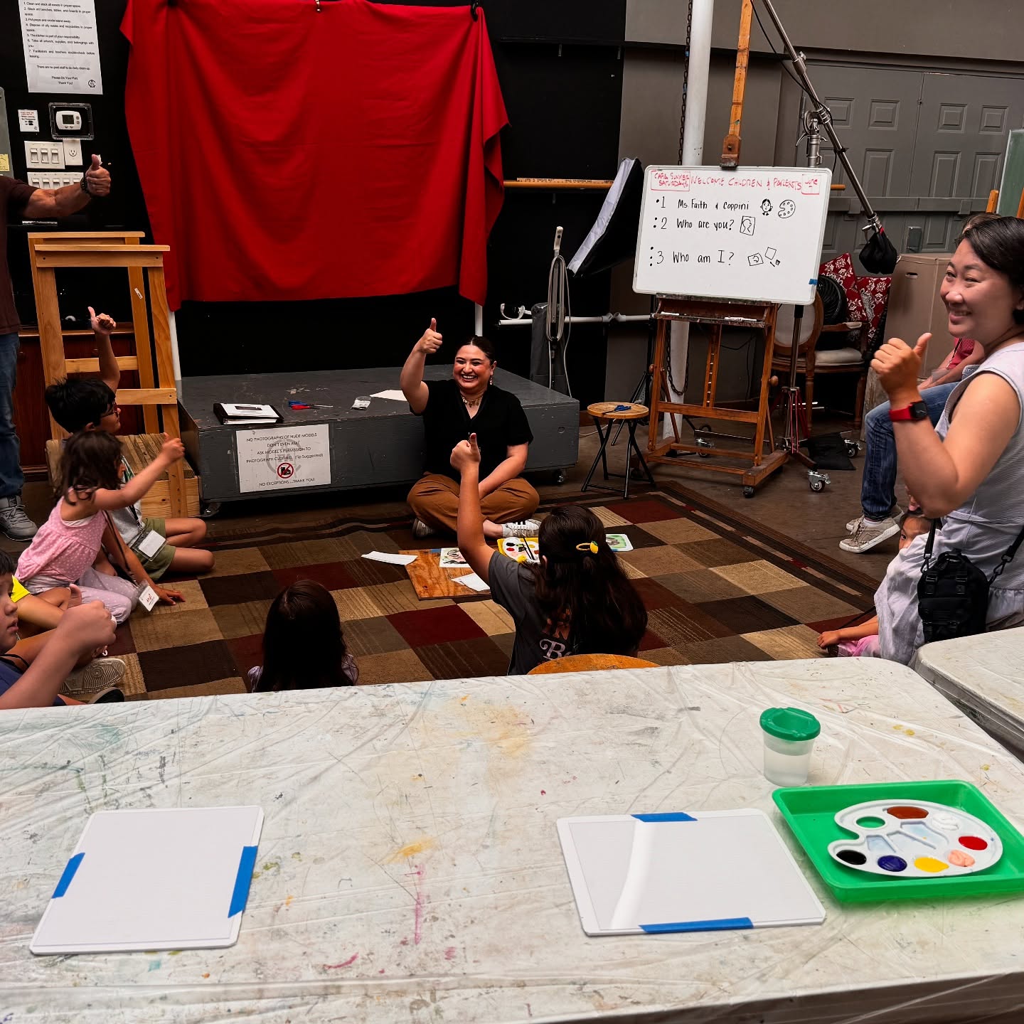 Children creating art at The Coppini Academy studio