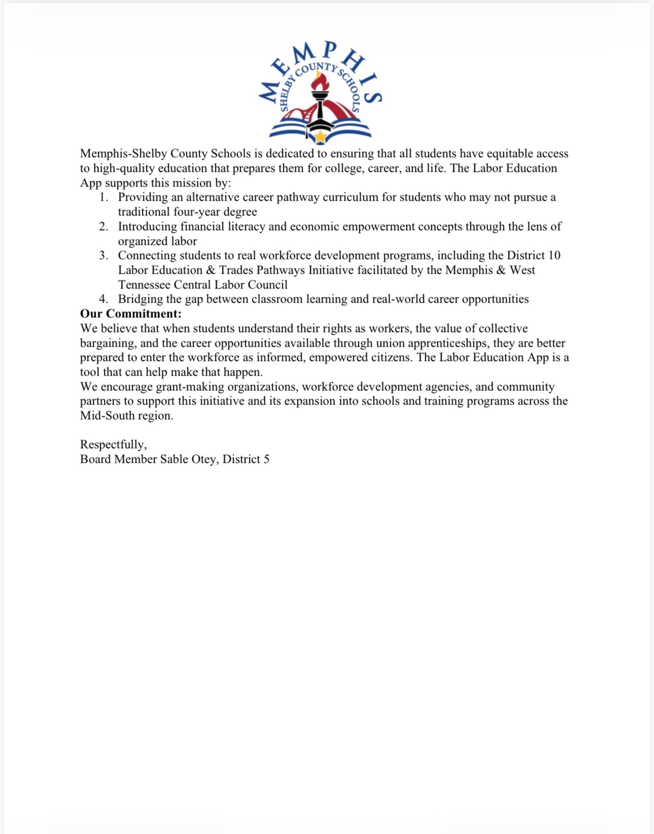 School Board Letter Page 2