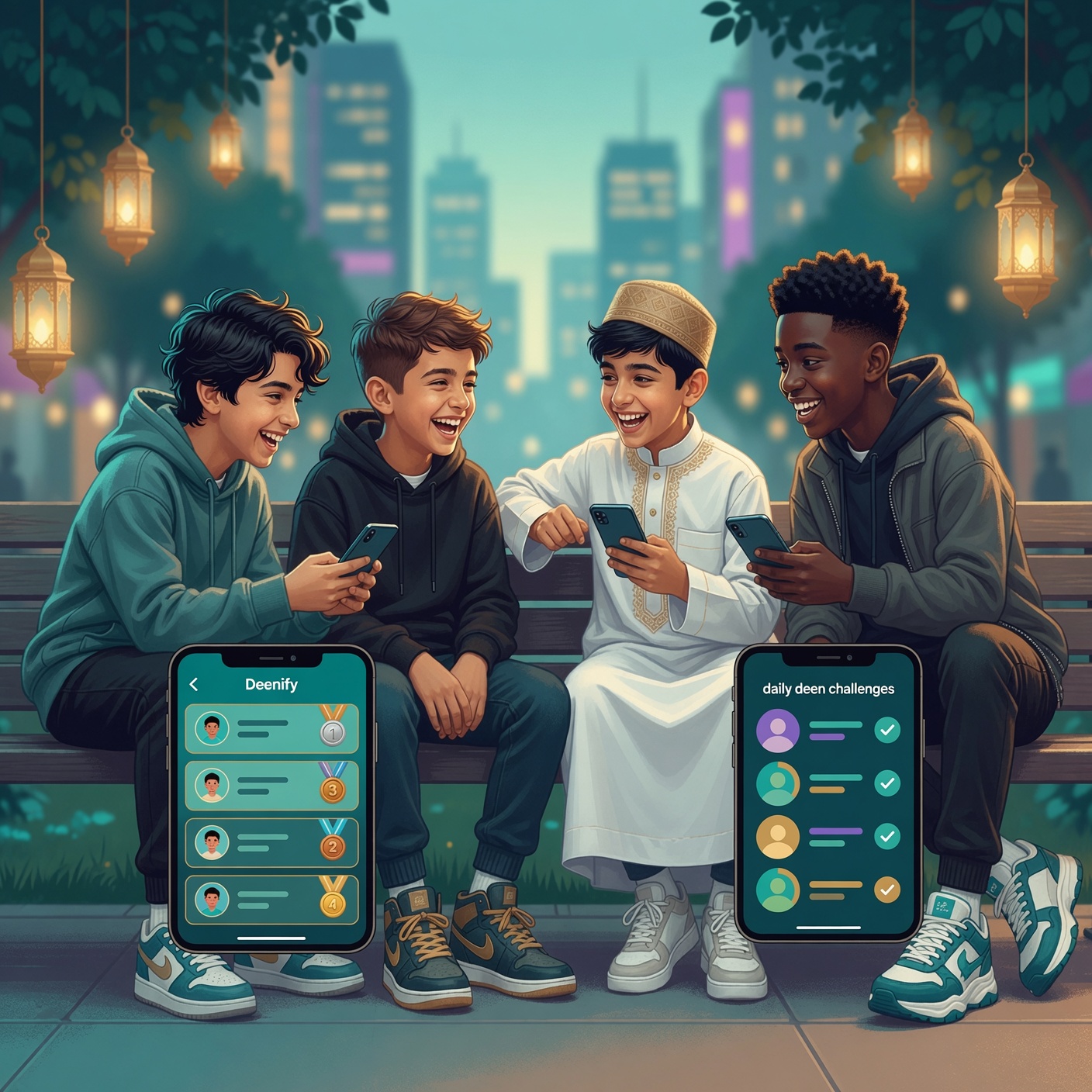 Muslim teens enjoying Al Noor Kids together