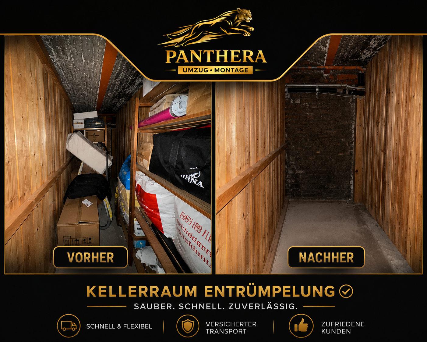 Kellerentrümpelung: Vorher & Nachher