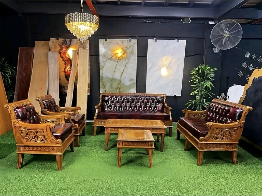 SET SOFA JATI FULL SET 3+2+1 + MEJA KOPI - FREE KARPET DUBAI