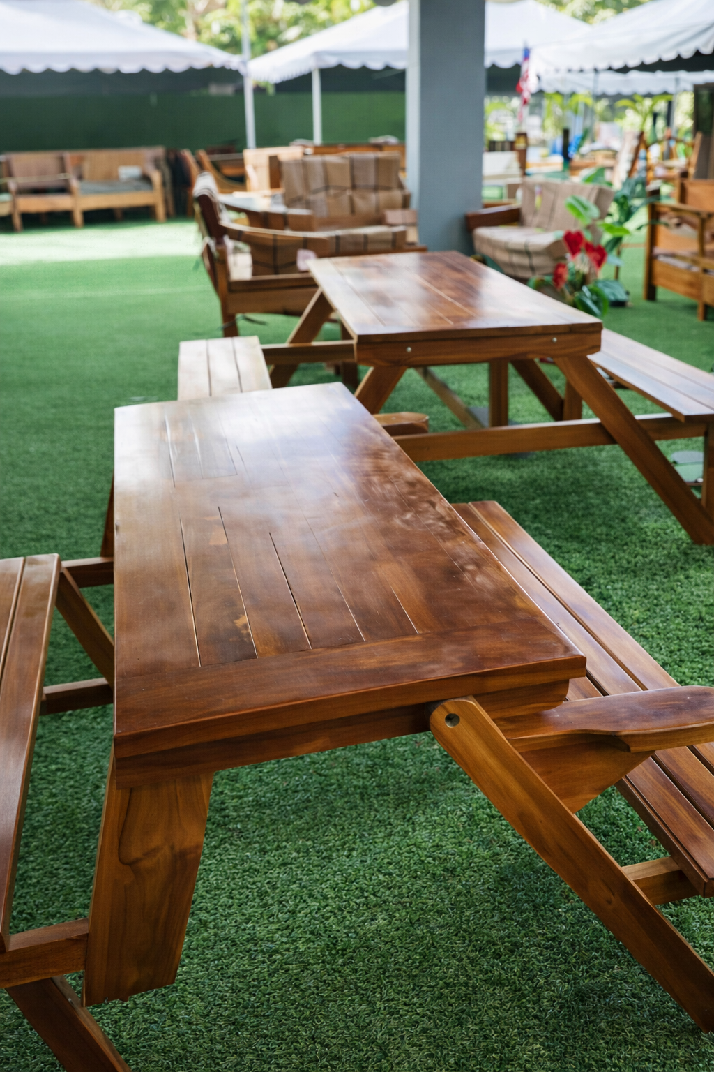 MEJA TAMAN JATI LIPAT - OUTDOOR PICNIC TABLE