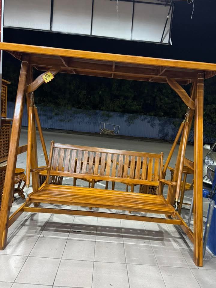 BUAIAN JATI TAMAN 3 SEATER - OUTDOOR SWING