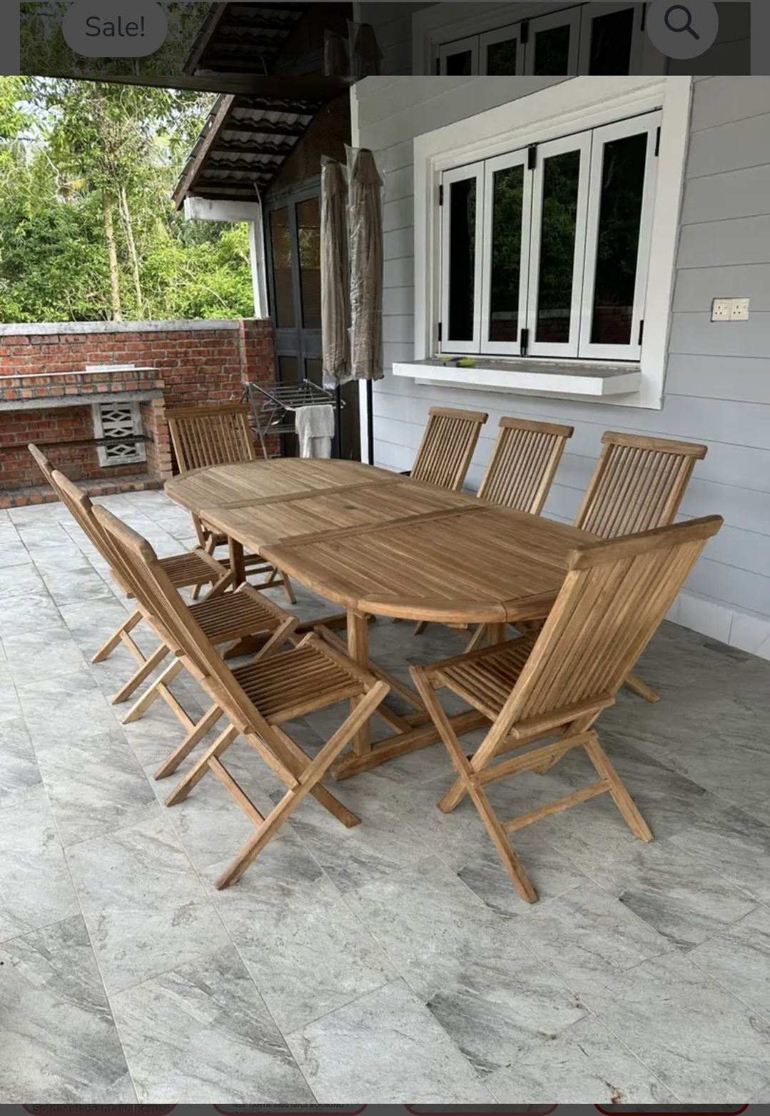 SET MEJA SANTAI KAYU PANGKERAI 8 KERUSI - EDISI OUTDOOR EKSPORT