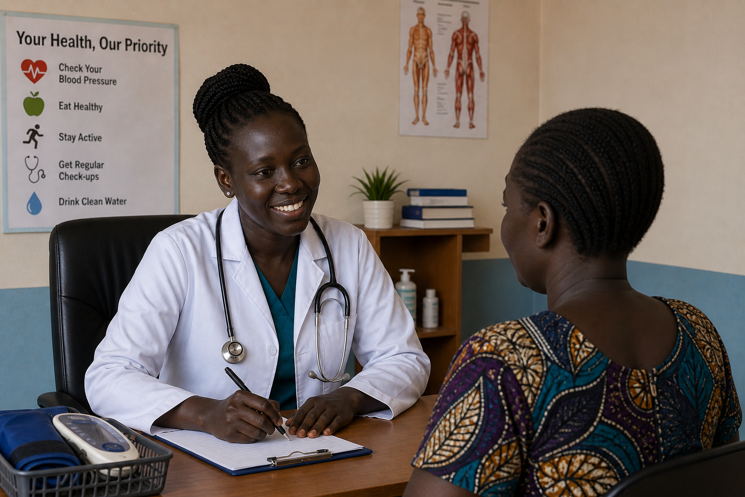 Doctor consulting with patient at Great Nile Medical Complex