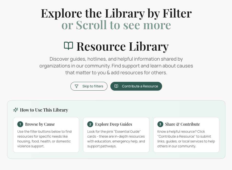 Resource Library — Explore the Library by Filter or Scroll to see more