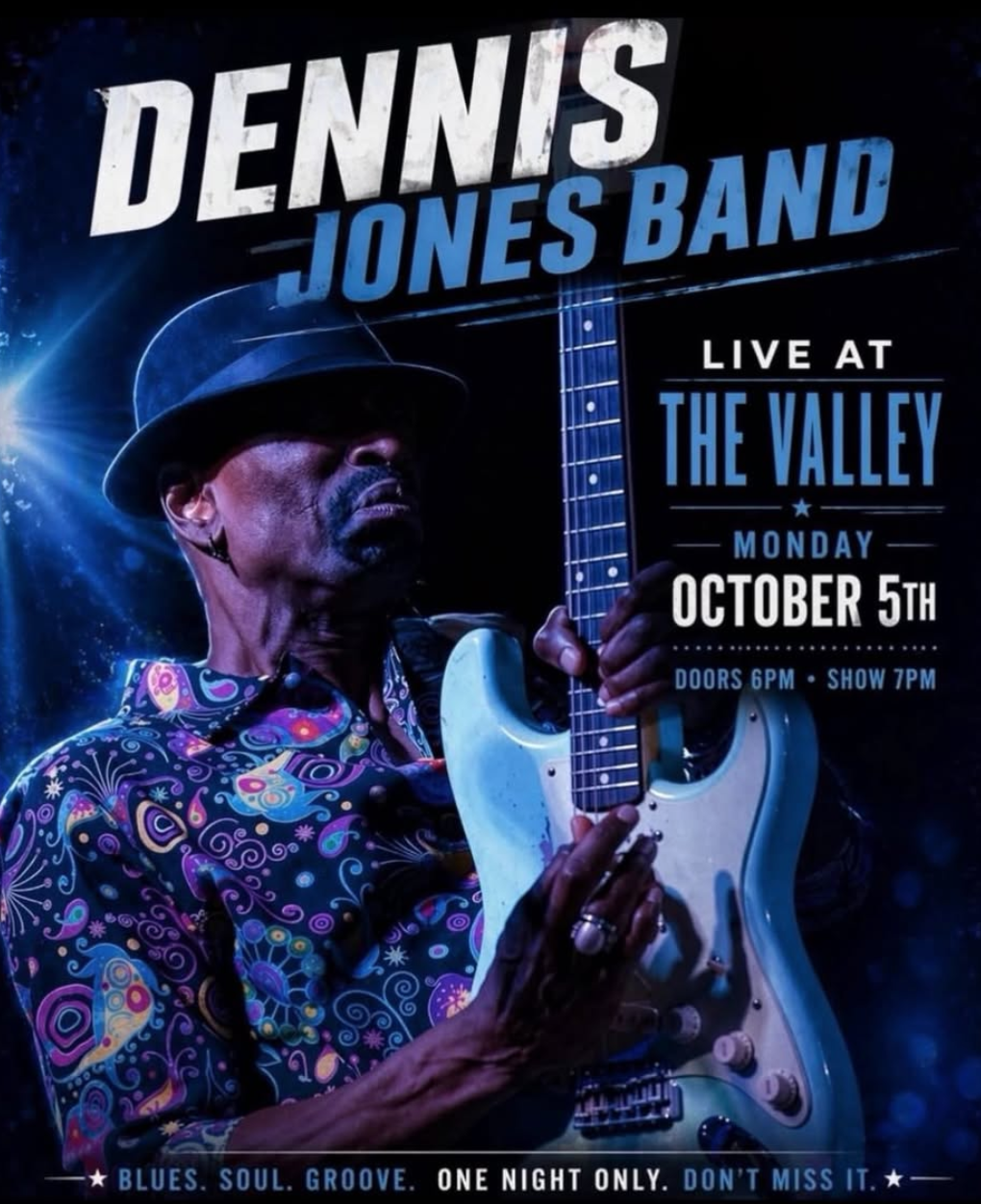 Dennis Jones Band — Live at The Valley flyer