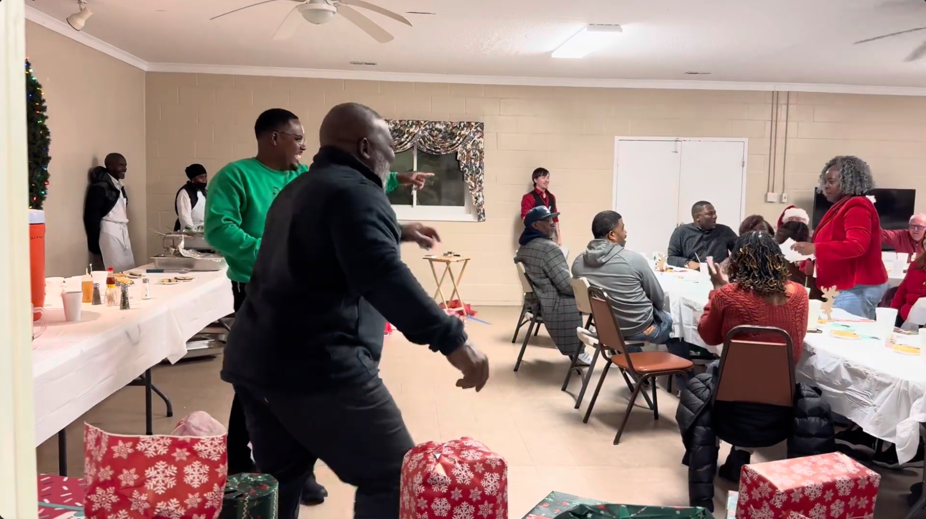 Ryan Daniels performing at a holiday event