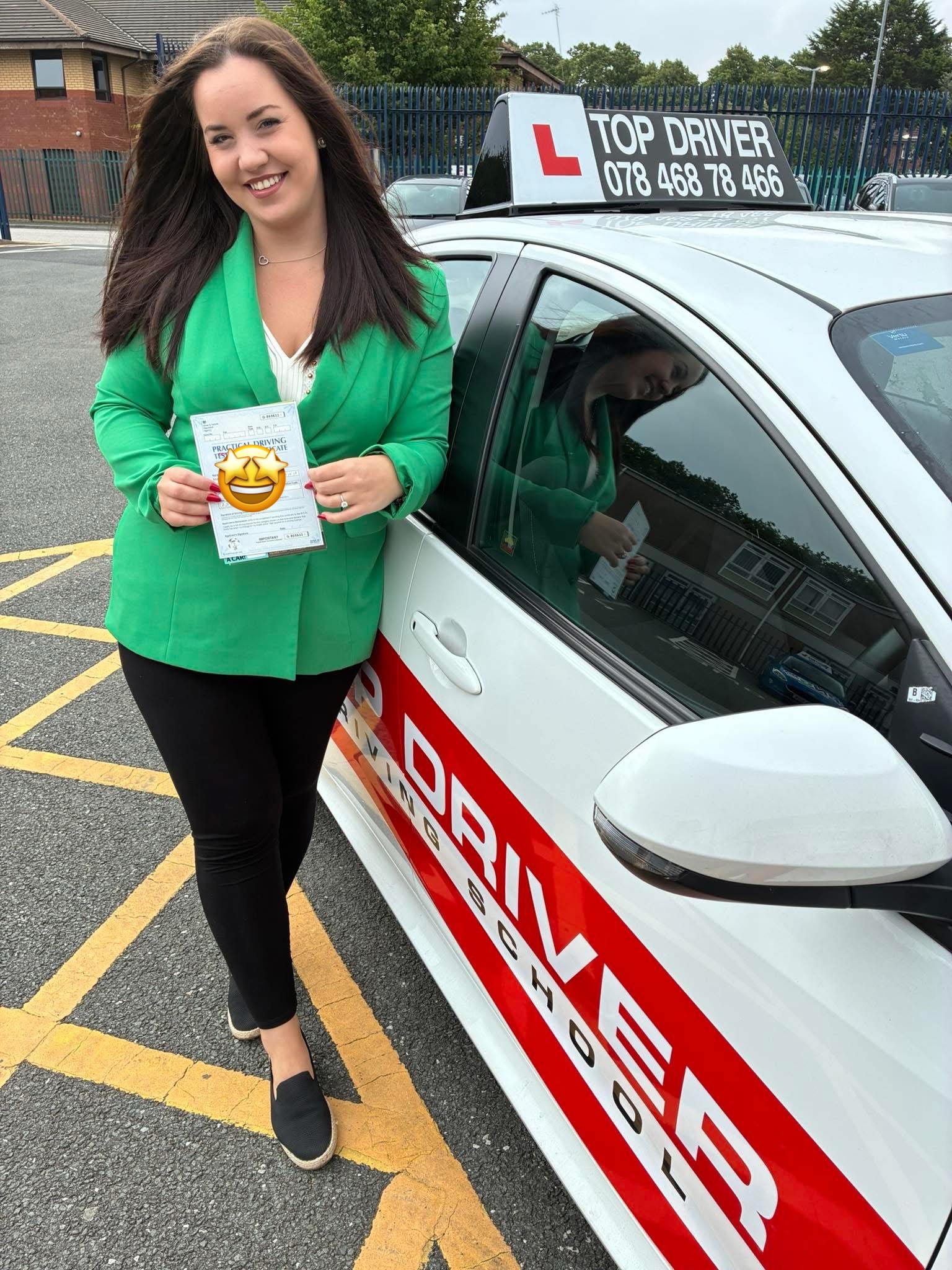 Female student passed with Top Driver
