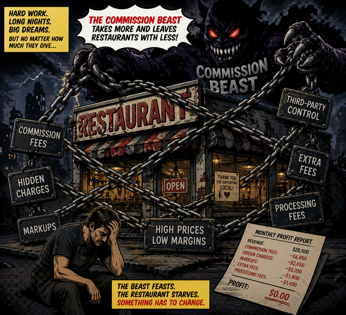 The Commission Beast attacks restaurants