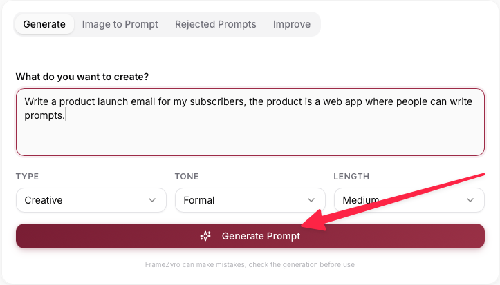 Generate button