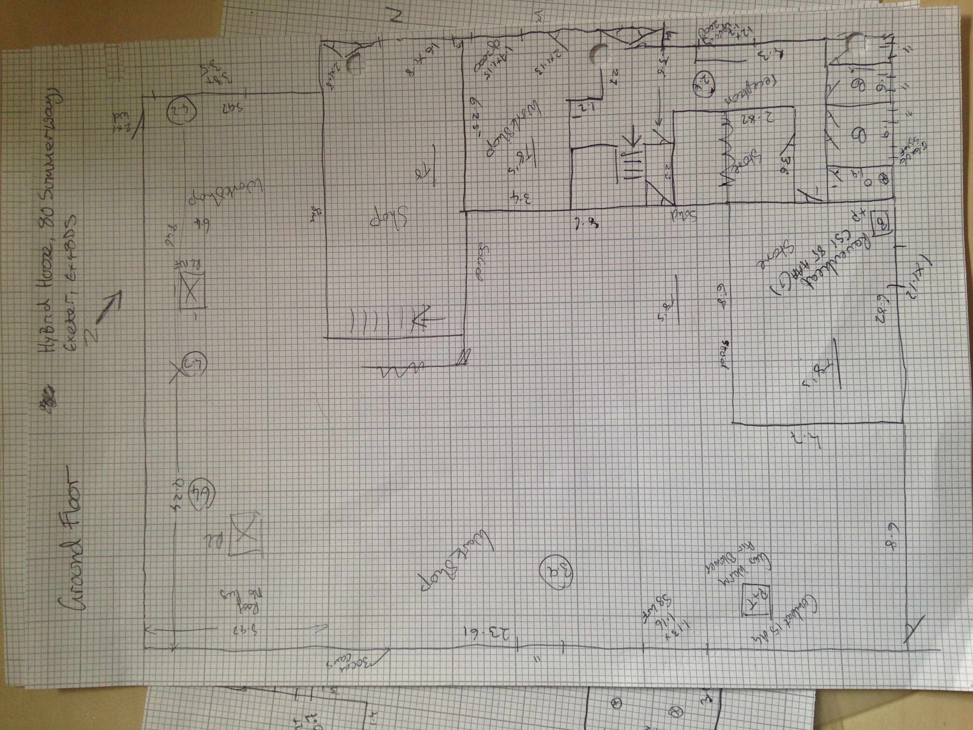 Hand-drawn floor plan sketch - Example 3a