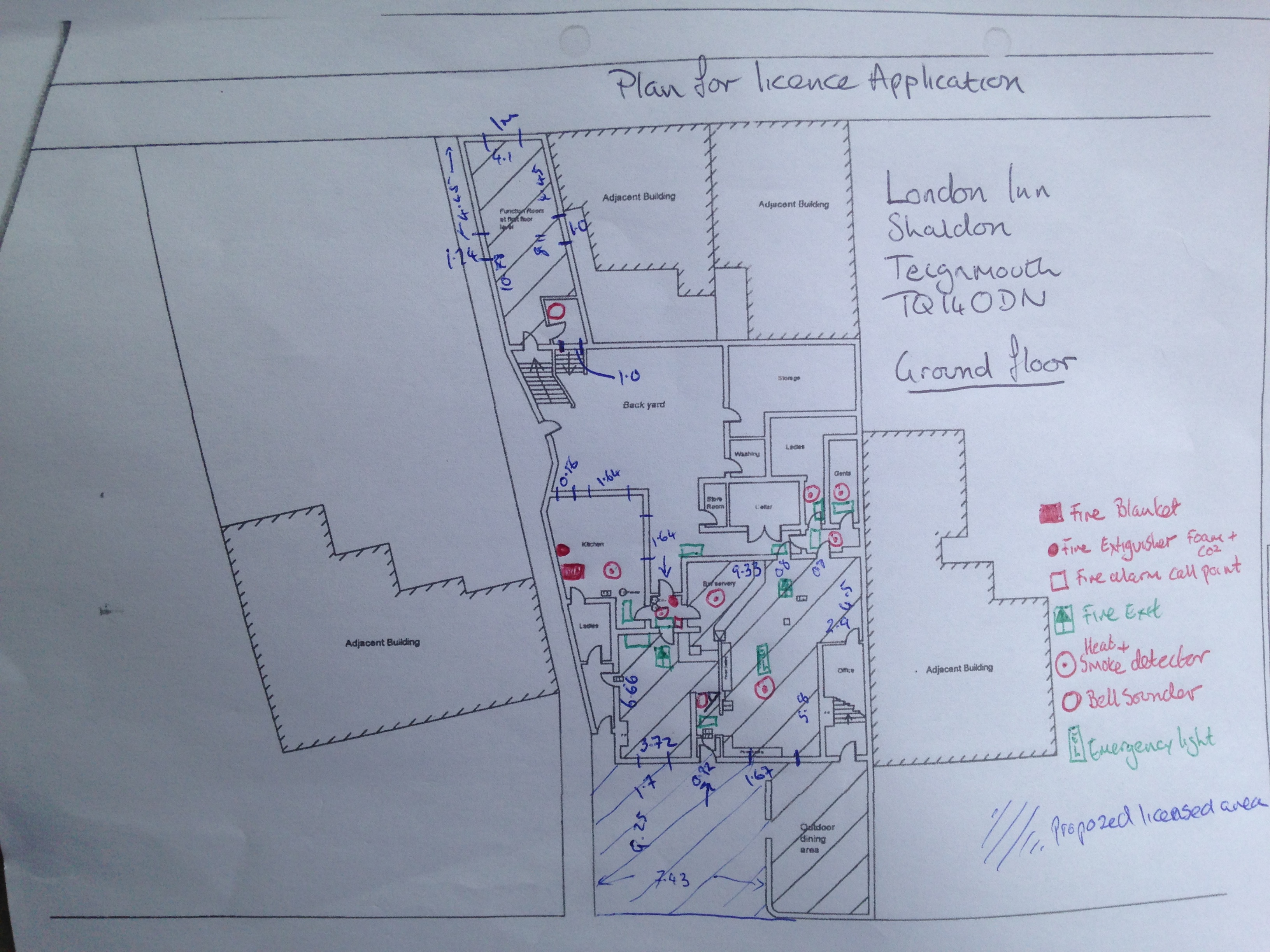 Hand-drawn sketch for license application - Example 5