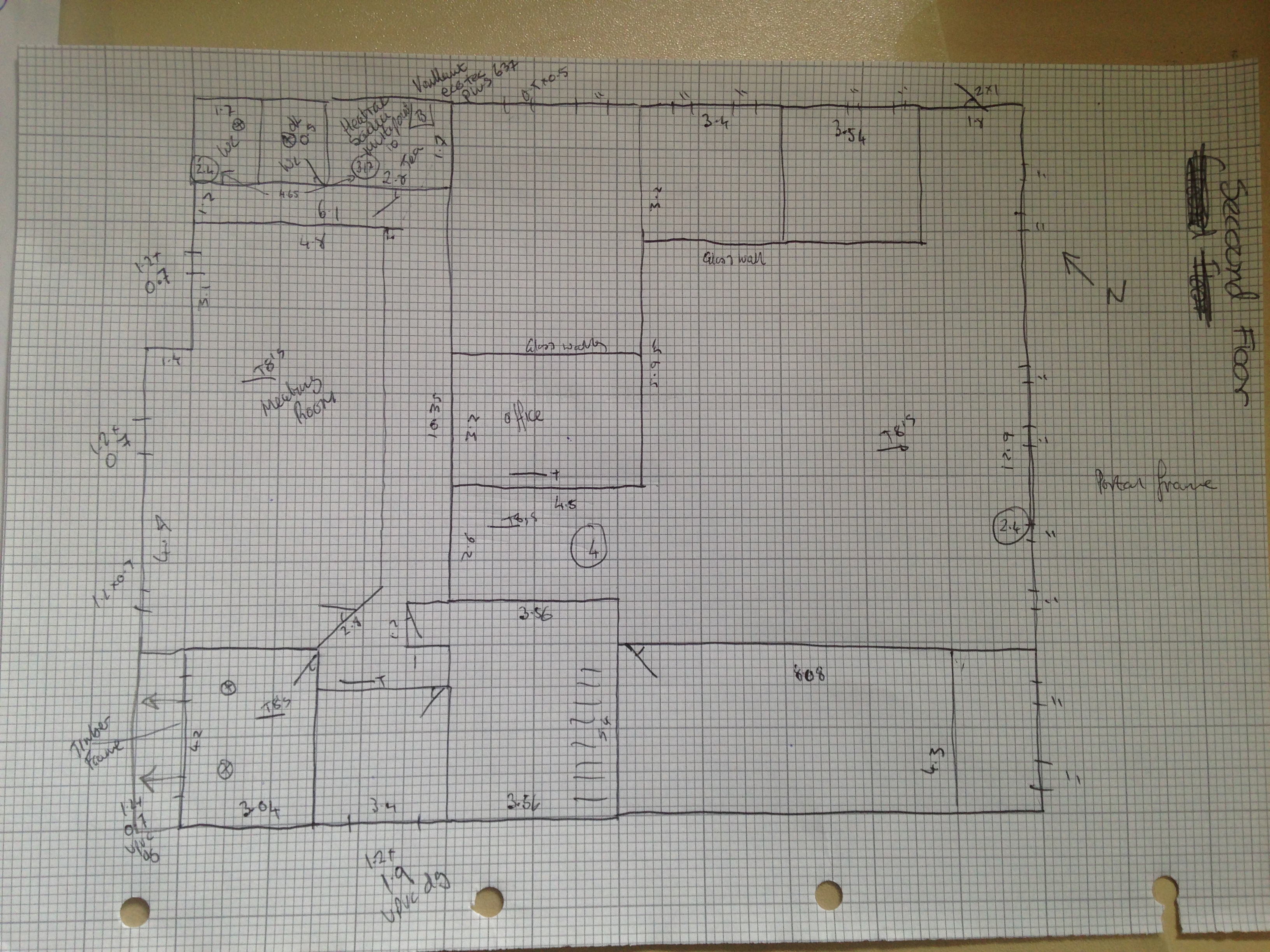 Hand-drawn floor plan sketch - Example 3c