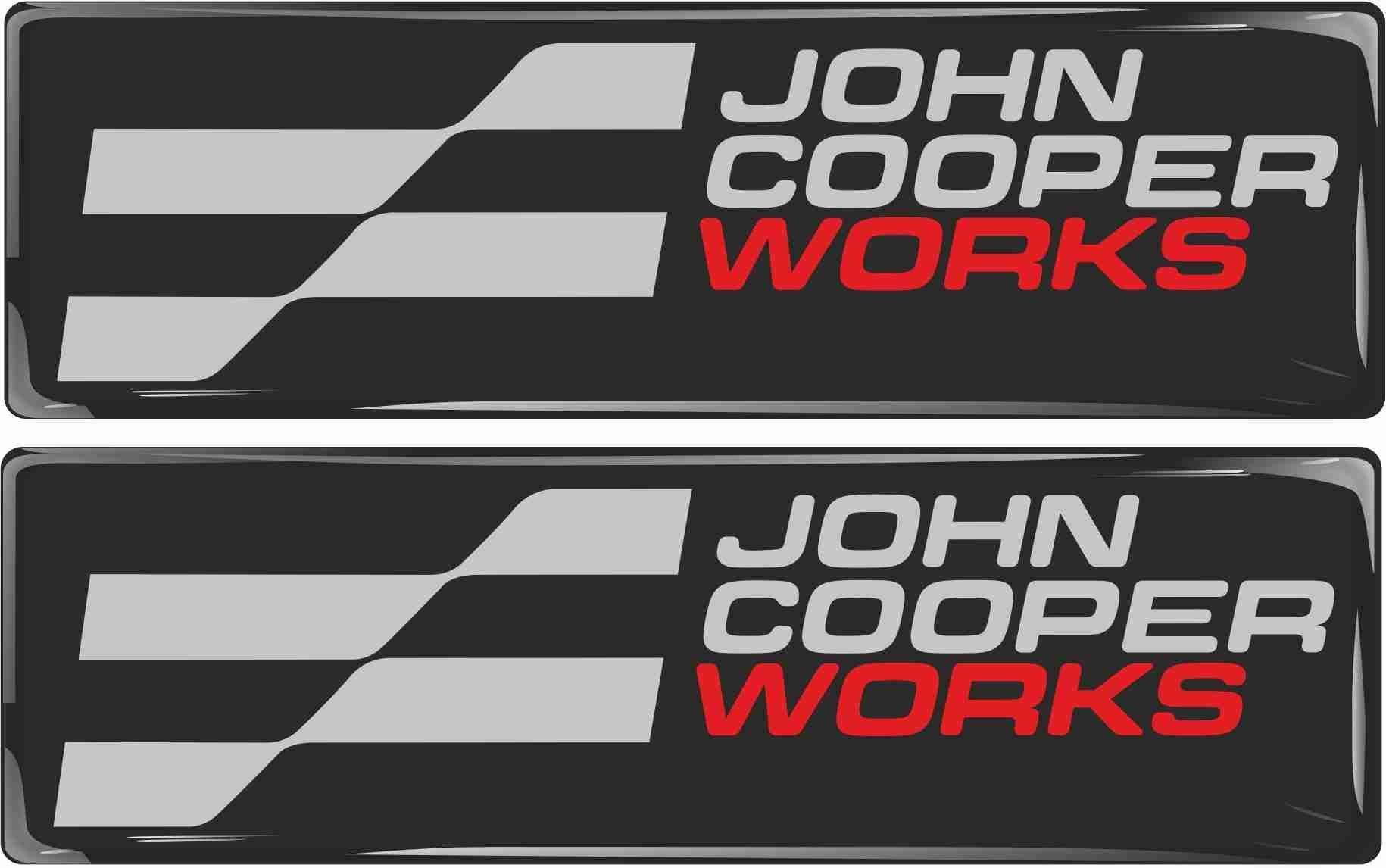 John Cooper Works Gel Badges (Black/Red)