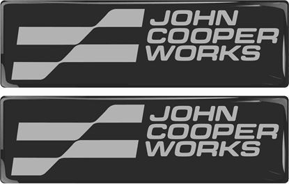 John Cooper Works Gel Badges (Black/Silver)