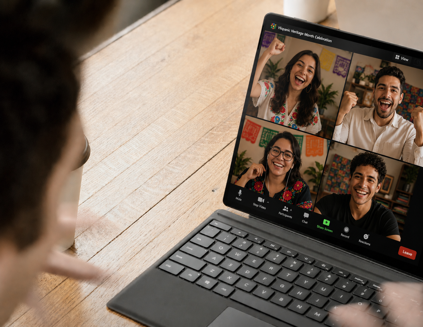 Virtual celebration on screen
