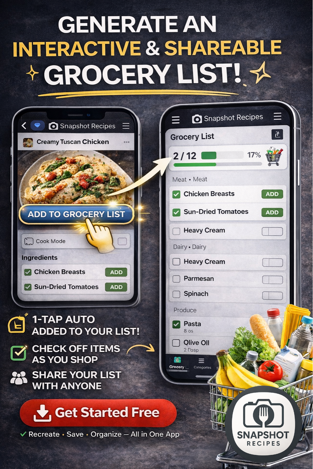 Turn Any Recipe into a Self-Organizing Cookbook