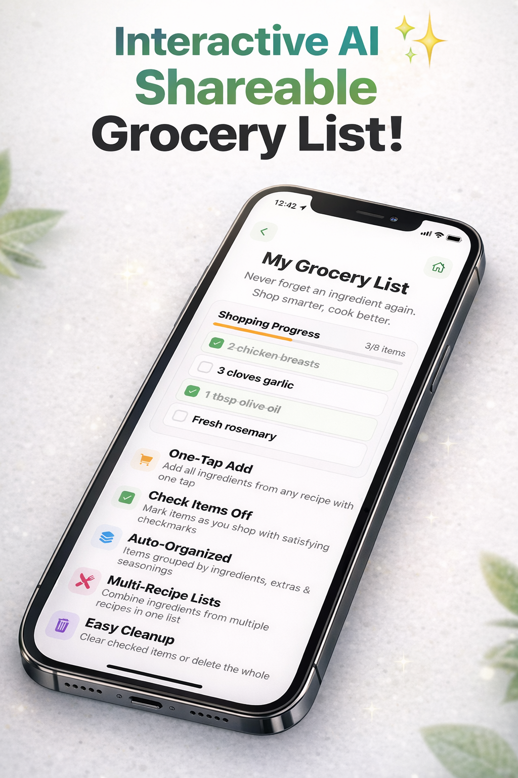 Interactive AI Shareable Grocery List