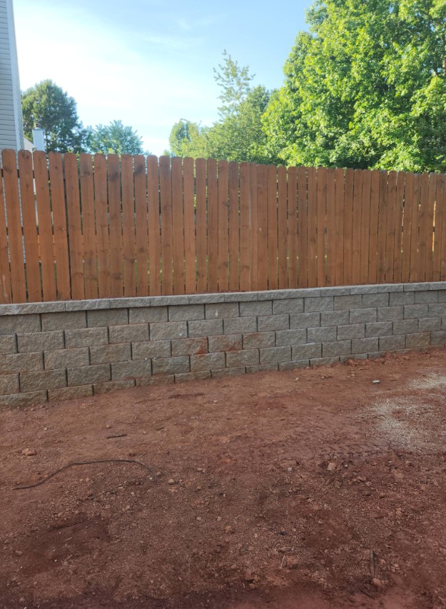 Retaining Wall with Deck Above