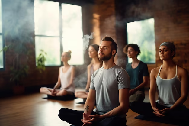 Gruppo di meditazione con incenso