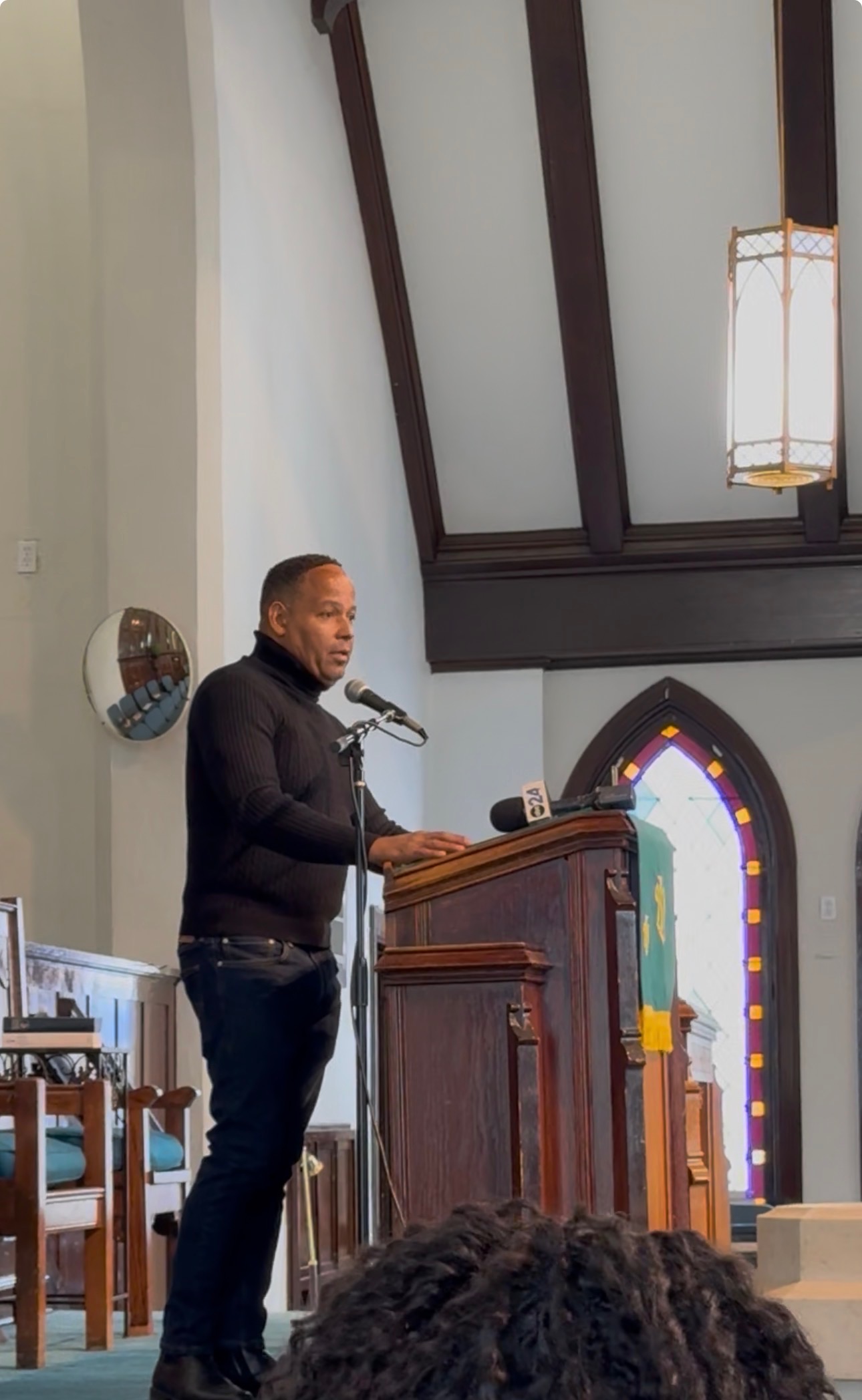 Pastor Keith Caldwell speaking at Centenary UMC