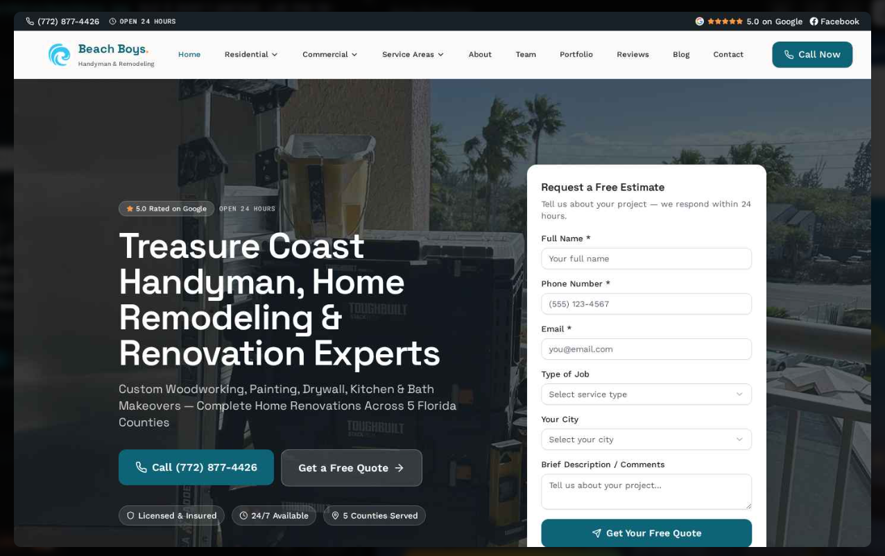 Beach Boys Remodeling website