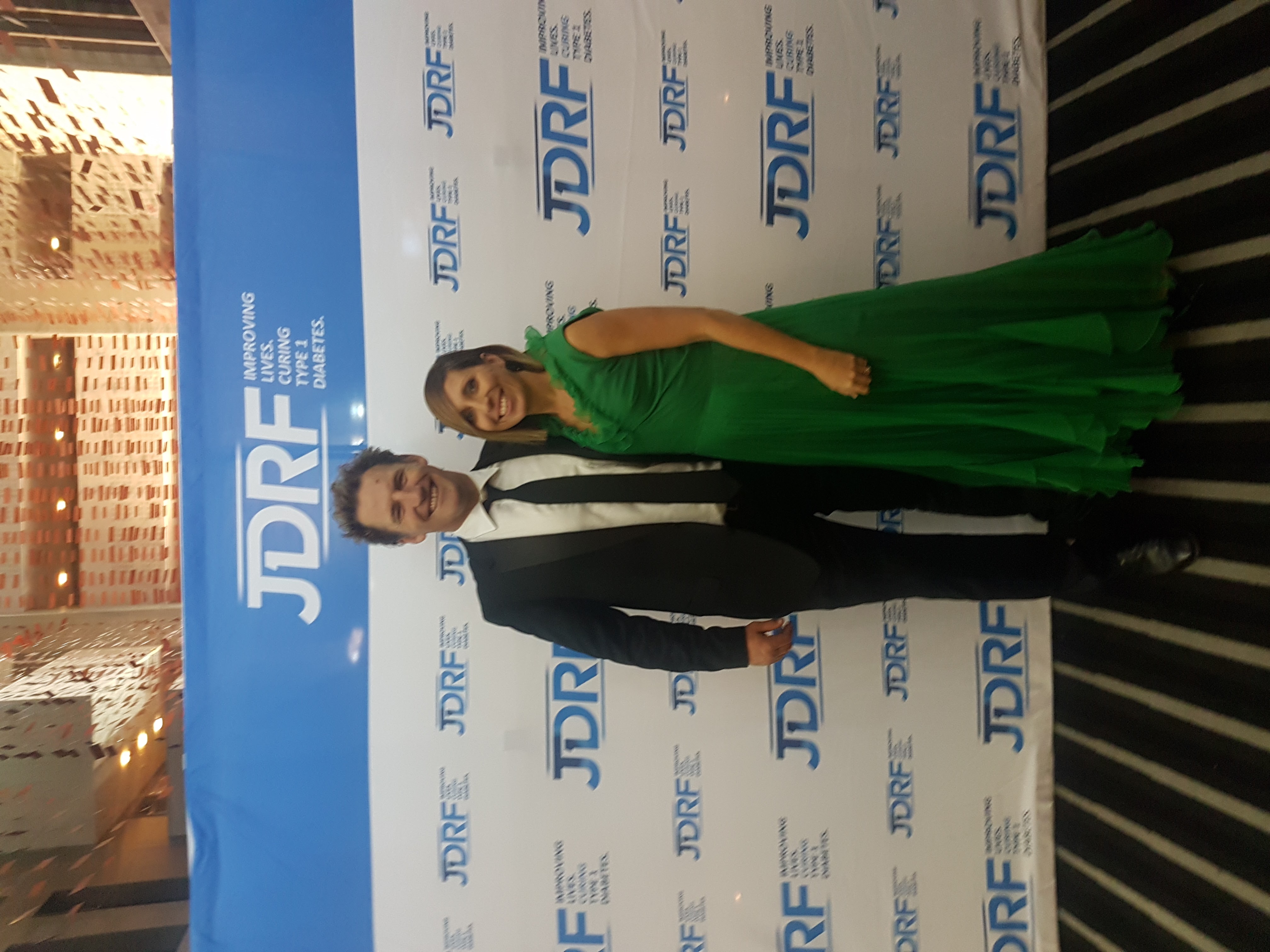 Louise in a green gown at a JDRF Charity Gala