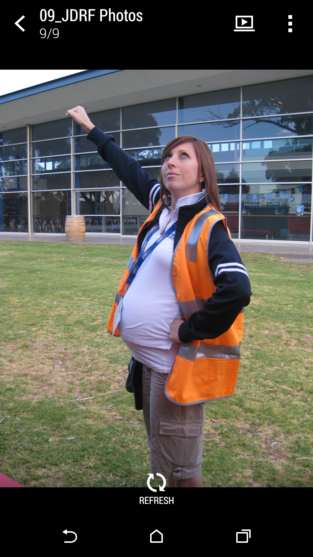 Louise (pregnant) in a JDRF hi-vis vest at One Ride