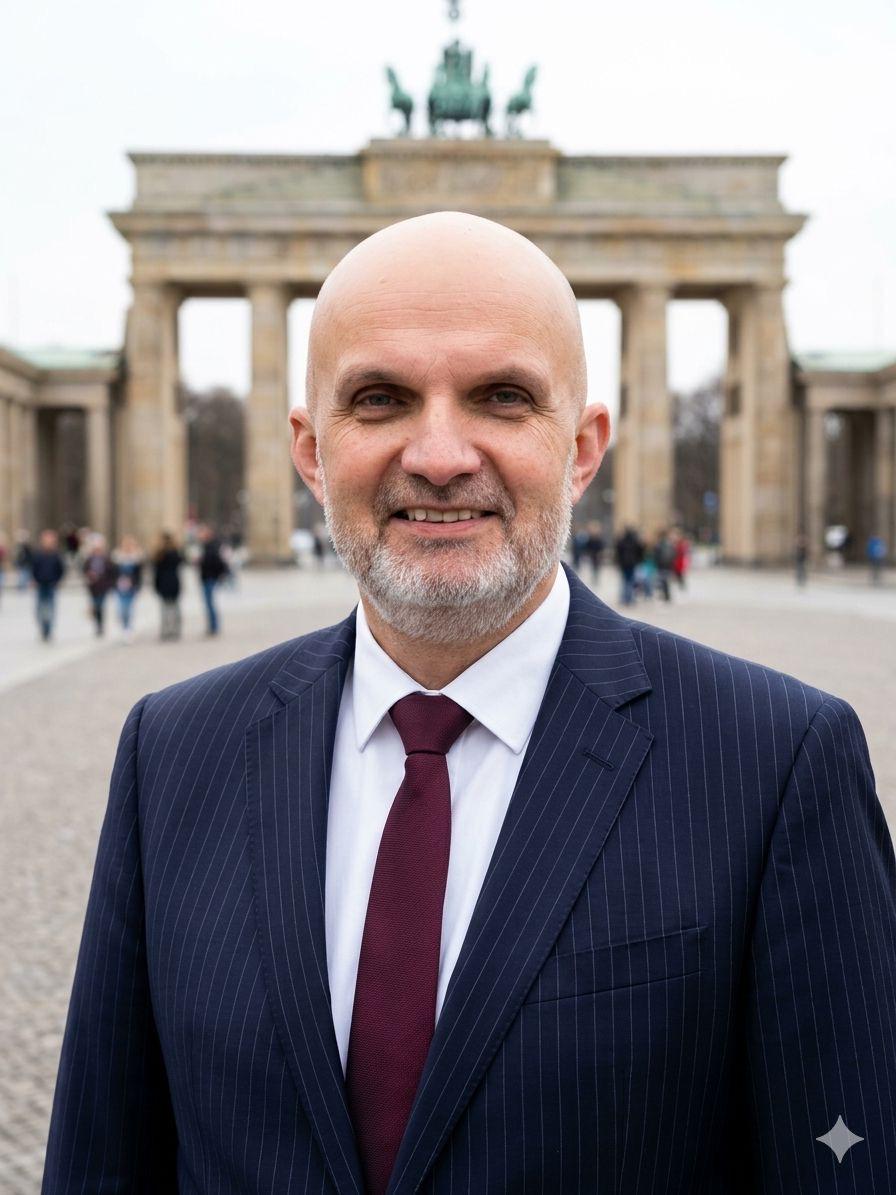 Jens-Oliver Mansfeld am Brandenburger Tor in Berlin