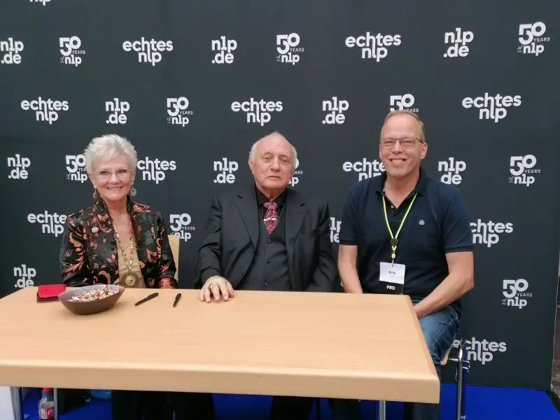 Eric Paris with Richard Bandler and his wife Paula at the NLP seminar in Germany, 2023