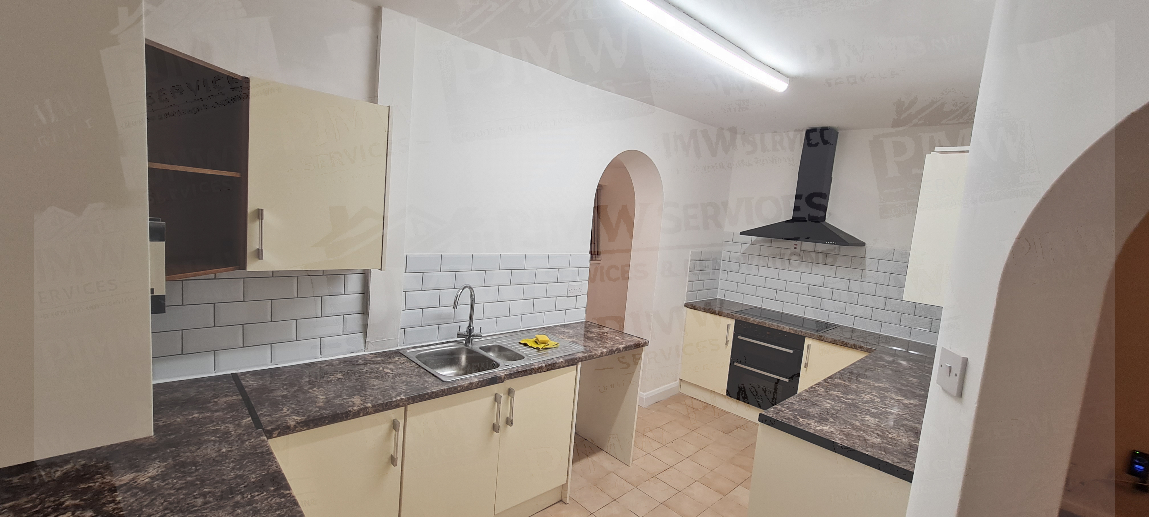 Full Kitchen Refurbishment, Including Splash-back Tiling + Re-arrangement of Cabinets