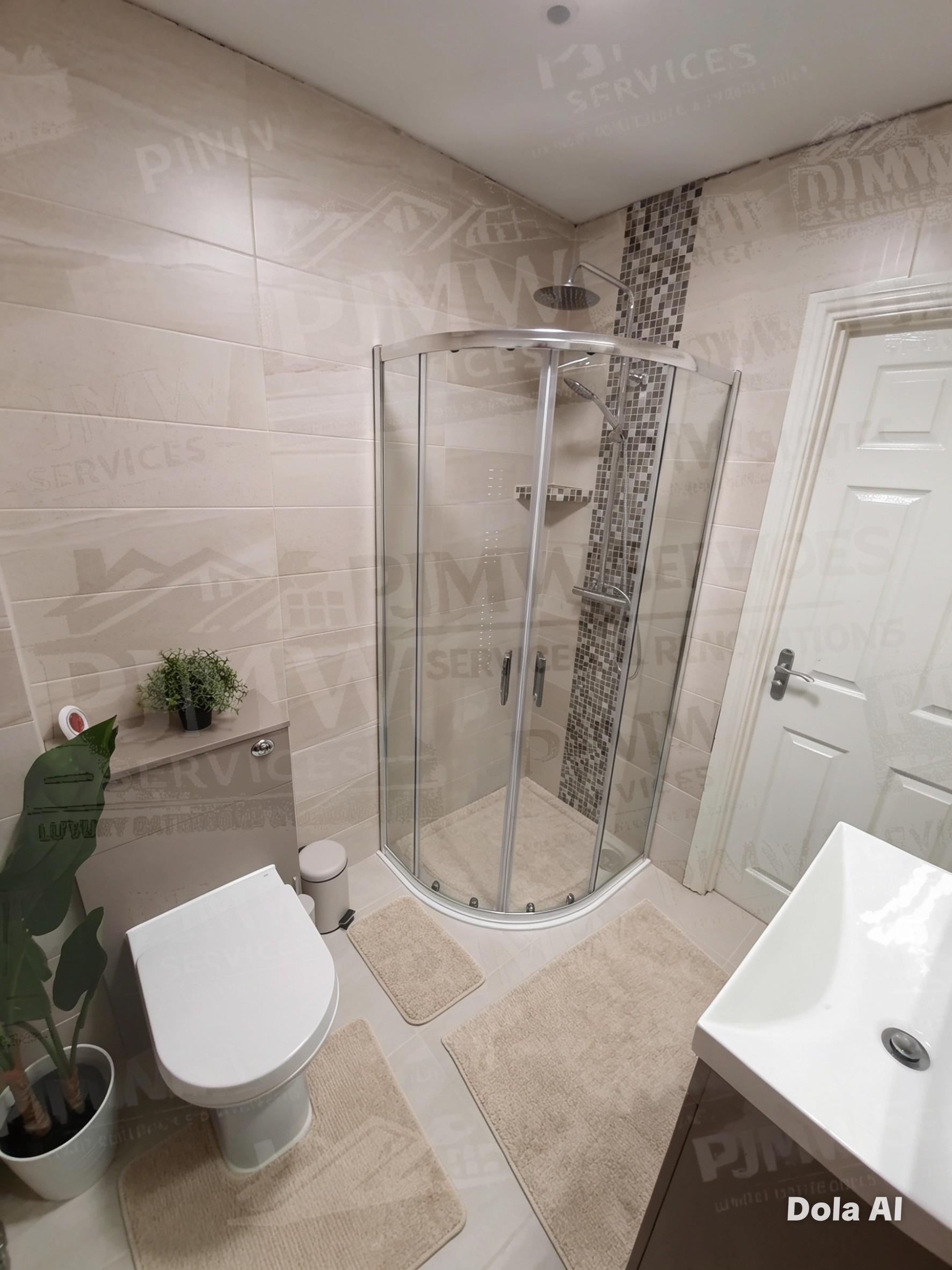 Full Bathroom Tiling & Custom Mosaic Tiles in Shower