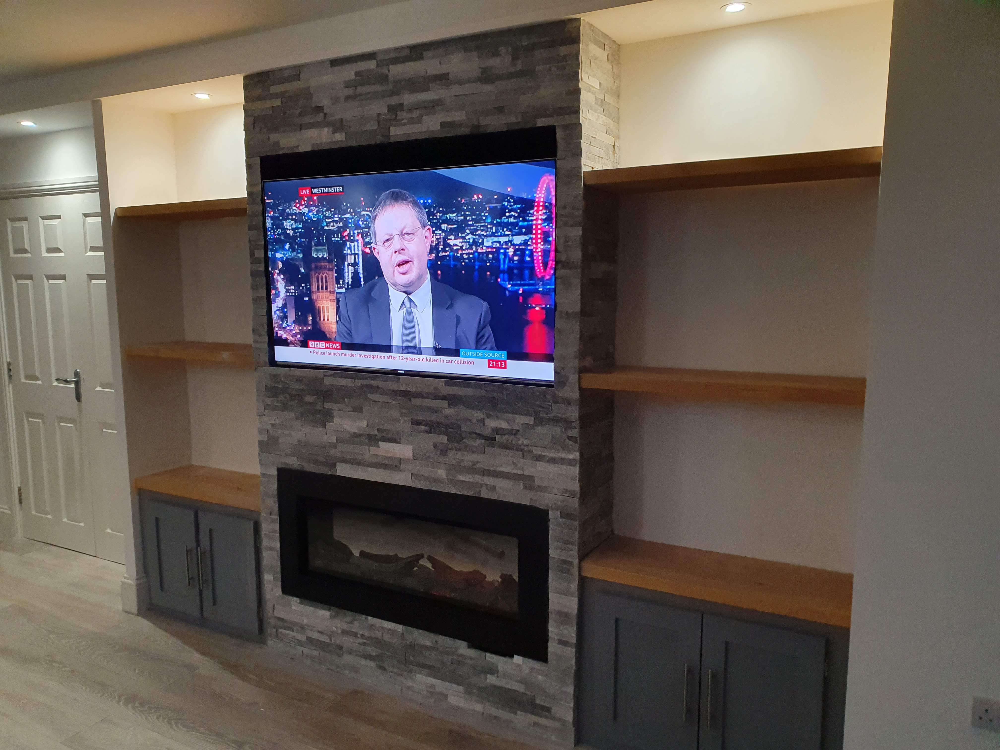 Custom Fireplace Featured Wall in Living Room