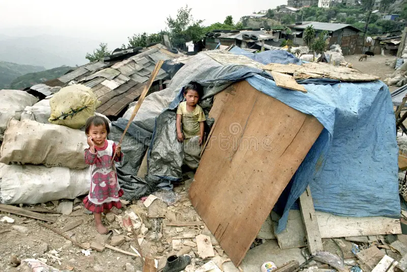 Children in poverty seeking safety