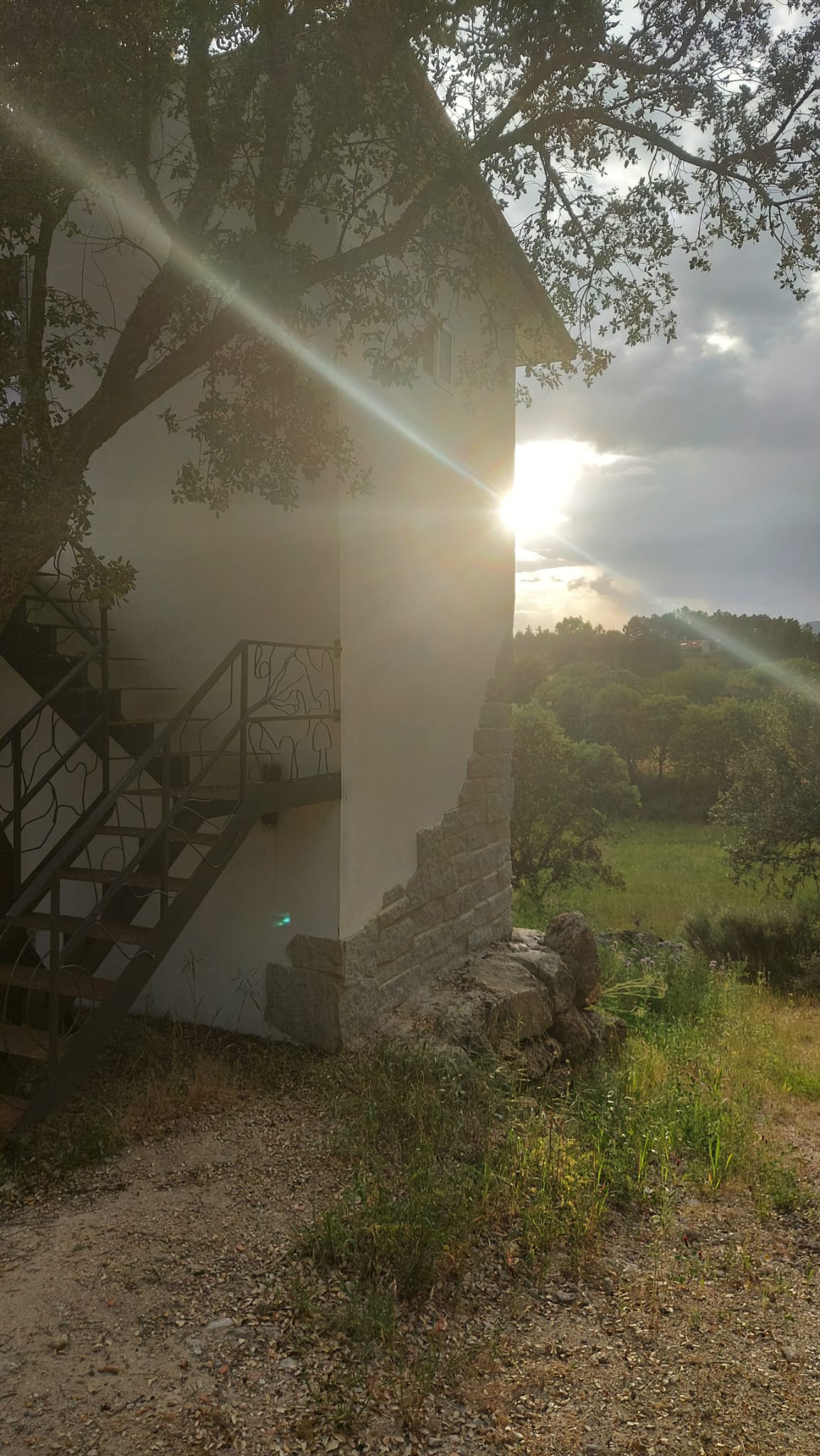 The outside stair at golden hour