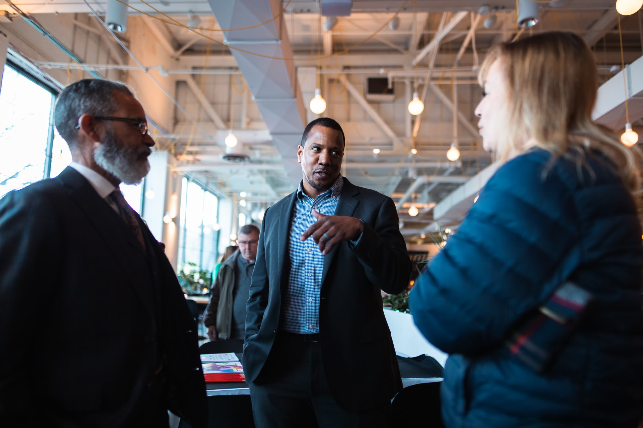 Orlando Rivera with community members