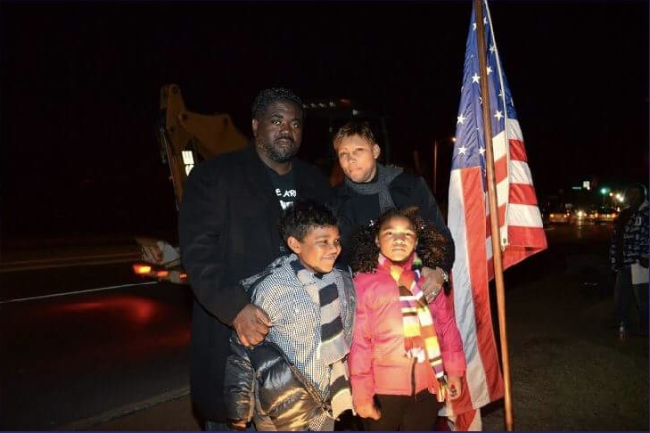 The Bradshaw family on the Kellogg's lockout picket line